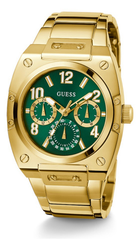 Reloj Caballero Prodigy Guess Mens Gold Hombre Dorado Fondo Verde