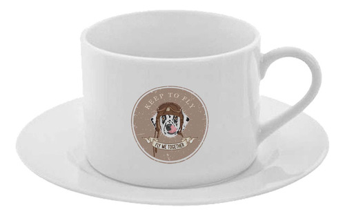 Taza Y Plato Desayuno Te Café Casco Piloto Cod A214