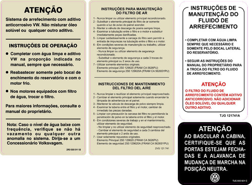 Adesivos Etiquetas De Advertência Kit Para Caminhão Volkswagen Cmetiq01 Frete Grátis Fgc