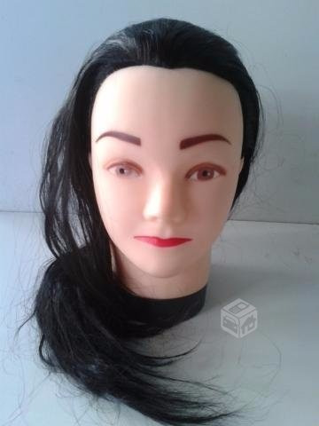 Maniquí Cabeza Técnica Con 60 Cms De Pelo Sintético