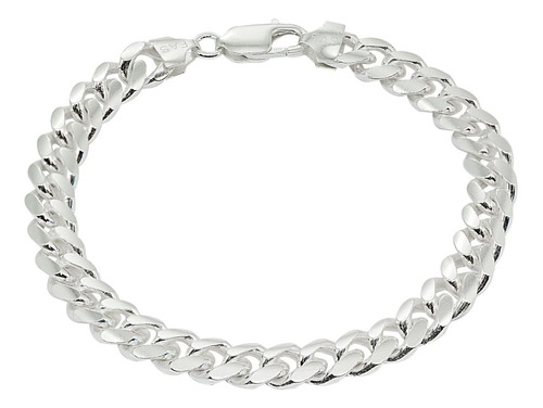 Hoops & Loops Pulsera De Plata De Ley 925 De 8 Mm Con Cadena