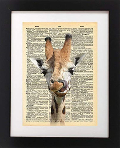 Big Happy Giraffe 8x10 Inch Home Art Abstract Prints Arte De