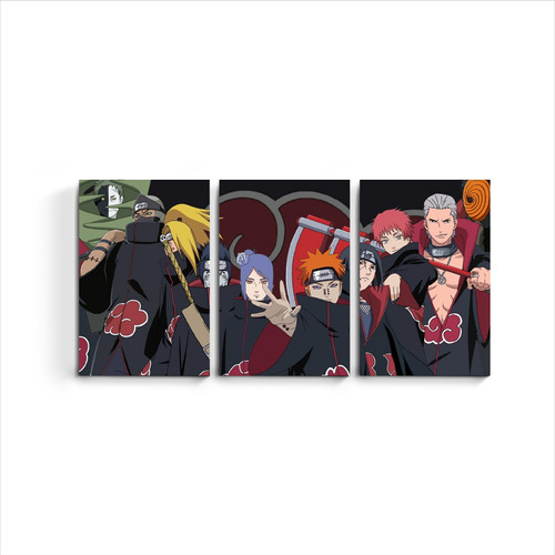 Cuadro Triptico Akatsuki Naruto Itachi Sasuke Obito Pain Tob