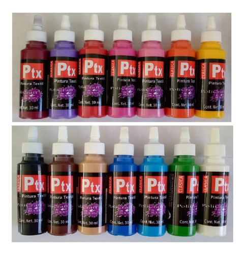 Pintura Textil Policraft  Con Aplicador 30 Ml  Caja 20 Pzas