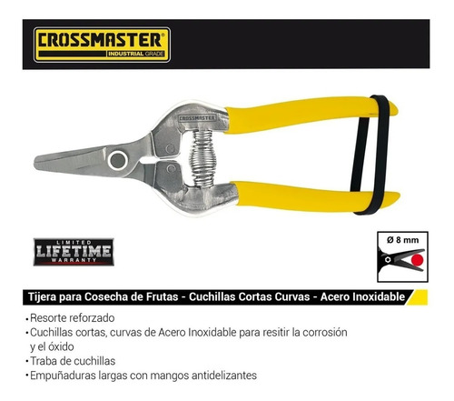 Tijera Para Cosecha De Fruta 115mm Crossmaster Calidad Nueva
