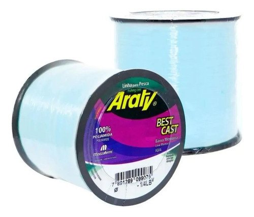 Linha Pesca Araty Best Cast 0,45 Mm Azul 574 M 29,3 Lbs