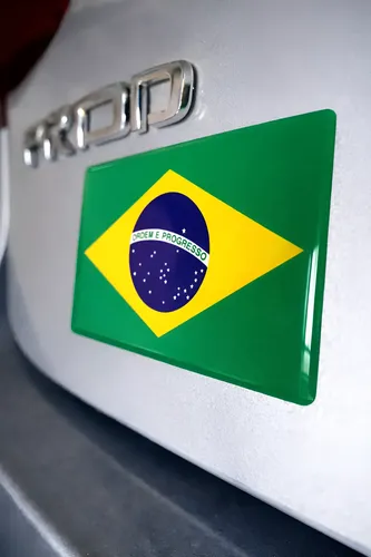 Adesivo resinado Bandeira do Brasil, 8×5 cm