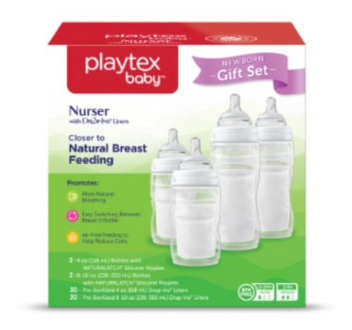 Set 4 Mamadera Playtex Baby Nurser With Drop-ins + 60 Bolsas