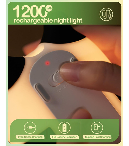 Lámpara De Noche Panda Pat Night Light De Silicona, Regalo A