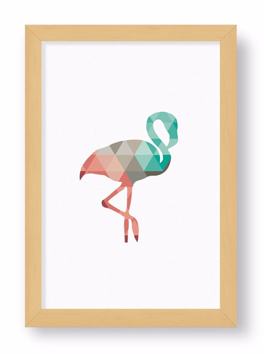 Cuadrito Chato Natural 20x30  - Flamingo In Colors
