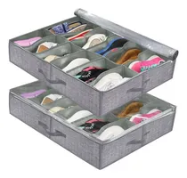 Comprar Zapatera Organizador Zapatera Plegable Bajo Cama 2pz Organizador 24 Pares Zapateros