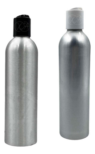 Botella De Aluminio 250 Ml Para Cosmeticos Con Tapa Disco X2