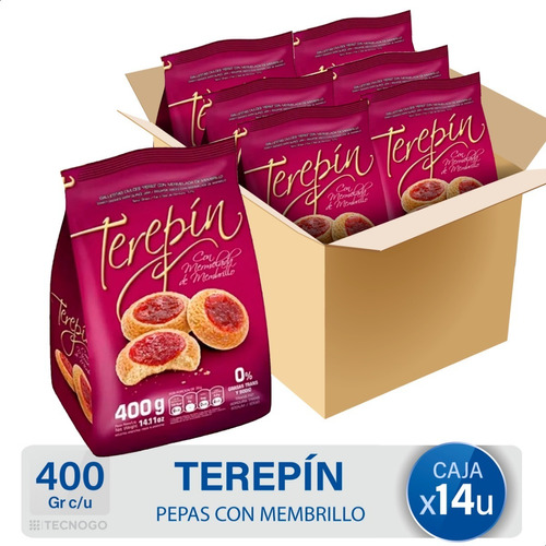 Caja Galletitas Pepas Terepin Mermelada Dulce De Membrillo