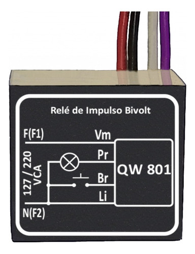 Rele De Impulso Eletronico Qw801 Bivolt 1 Sequancia