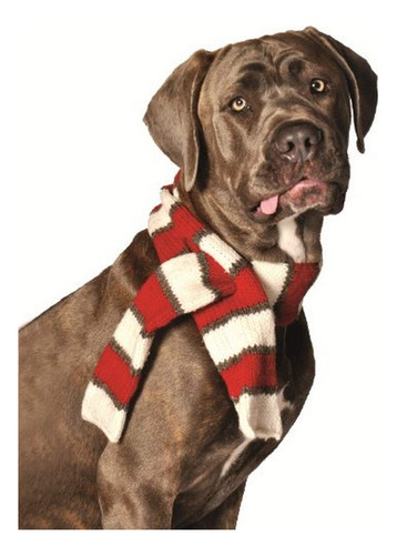 Chilly Dog Bufanda Para Mascotas, Color Blanco Y Rojo