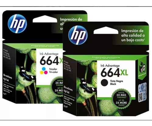 Combo Cartucho Hp Original 664xl Negro+color 3775 3635 2135
