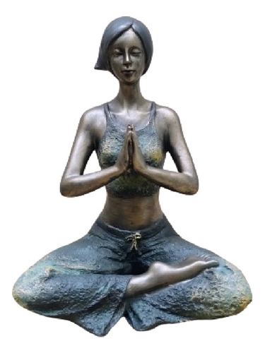 Estatuilla Dama Yoga 23 Cm En Posiciones Deco Oriente Resina