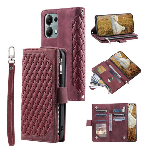 Funda Estilo Libro De Piel Sjk Con Cierre De Cremallera