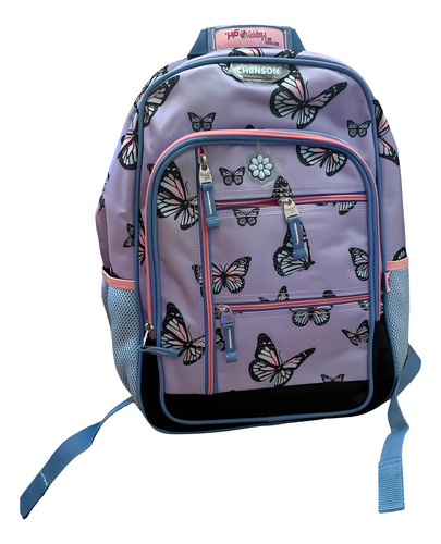 Mochila Escolar Backpack Chenson Happy Girl Portalaptop Rosa Color Violeta Diseño De La Tela Liso