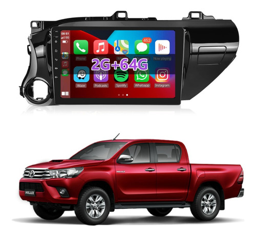 Autoestereo Android Toyota Hilux 2019 Carplay