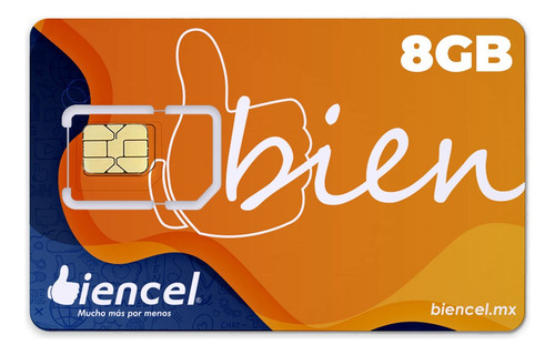 Sim Biencel Super Bien De 8 Gb Con 30 Días De Servicio