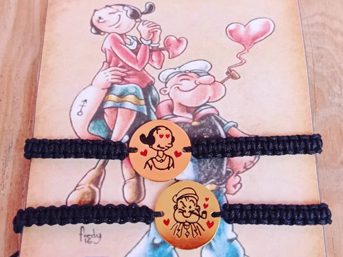 Pulseras Para Parejas Popeye Y Olivia 