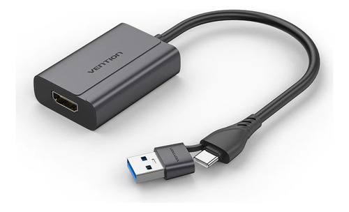 Adaptador Vídeo Usb + Usb C A Hdmi Hembra 1080p 60hz Vention