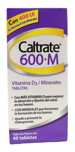 Imagen 1 de 3 de Vitamina D3 / Minerales Caltrate 600 + M 60 Tab Envio Full  