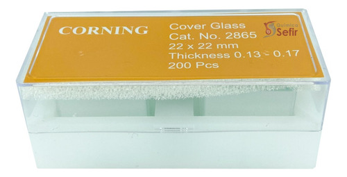 Cubreobjetos De Vidrio 22x22 Mm Corning Pyrex 200pzs