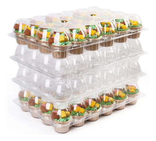 Lotfancy 24 Recipiente Para Cupcake Juego 10 Caja Plastico