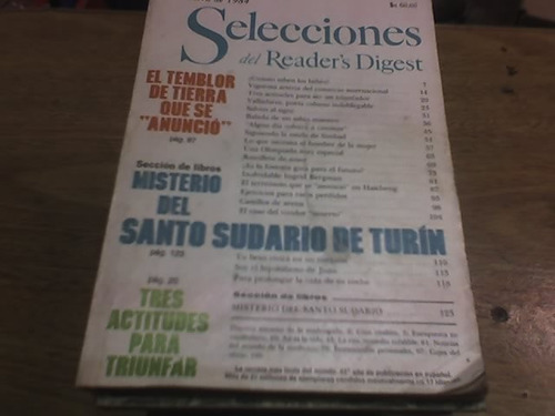 Selecciones Del Readers Digest Abril 1984 Santo Sudario 