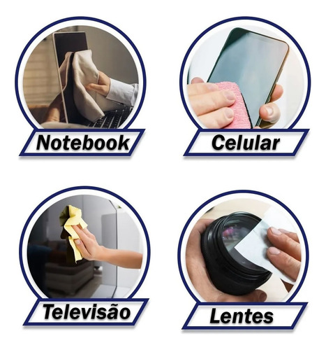 Limpa Telas Premium 120ml Com Pano Microfibra Cor Azul Claro