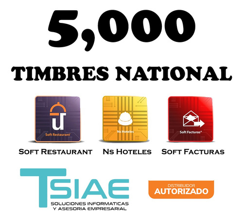 5,000 Timbres Softrestaurant, Softfacturas, Softhoteles