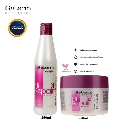 Kit Shampoo Y Crema Tratamiento Hi Repair Salerm Cosmetics