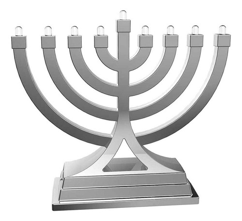 Menorah Zion Judaica Ltd, Eléctrico, A Pilas O Usb, Plateado