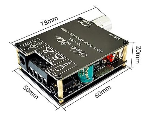 Amplificador 2x100 Watts Rms Bluetooth Usb Hifi Aux P/armar