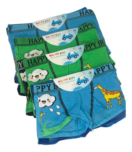 Pack De 6 Boxer Niño Algodón Con Dibujo Animados