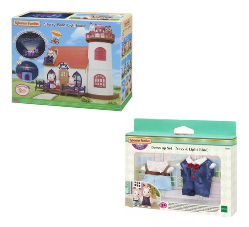 Pack Sylvanian Families Casa Con Luz + Set Trajes Juguetes 