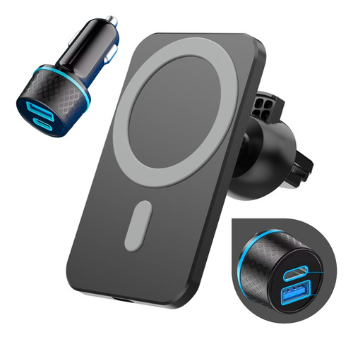 Soporte Cargador + Adaptador Auto Coche Para iPhone Magsafe