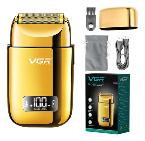 Afeitadora Eléctrica Hombre Shaver Vgr V-338 Metal Usb