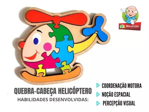 Quebra-cabeça infantil helicóptero