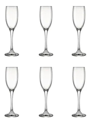Set de copas de champán Barone, 190 ml, juego de 6 unidades, color transparente