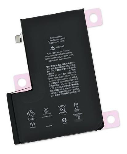Bateria Compatible iPhone 12 Pro Max Capacidad 3687 Mah 
