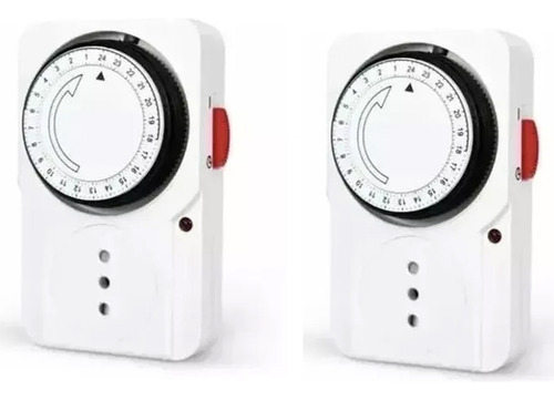 Pack 2 Temporizador Timer Analogico 24 Horas Adaptador