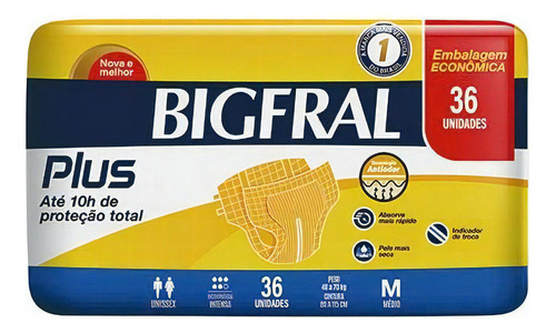 Bigfral Pañal Plus Talle M 36 Unidades