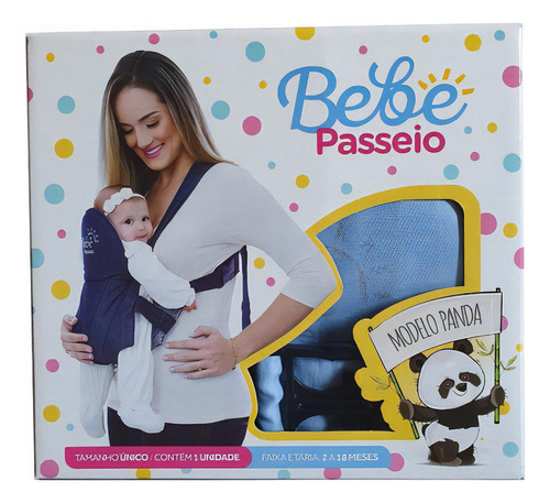 Canguru para bebês Bebê Passeio Canguru Canguru Bebê Passeio Sling Suporte Para Bebê Até 15 Kg Azul Marinho Baby Confort Slim Panda cor azul-celeste