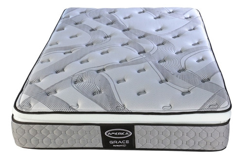 Colchón América Grace Individual 100x190 Cm Con Pillow Color Gris