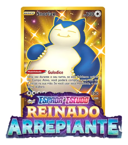 Carta Pokémon Snorlax Dourado Reinado Arrepiante Original