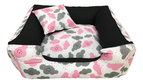 Cama Pet 45 Cm Caminha De Cachorro Lavável P Nuvem Rosa Pret