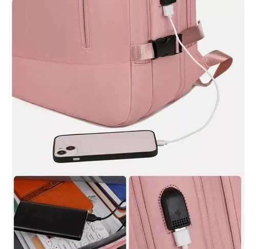 Mochila Expandible Viaje Multiuso Impermeable Cabina Avion C